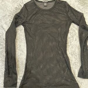 Hot Topic Black Mesh Long Sleeve Tee